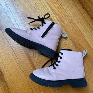 Pink doc martin style shoes